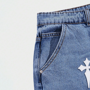 Haute qualité hommes Shorts Jeans nouvelle conception sur mesure déchiré Denim Shorts pour hommes avec Denim Shorts Applique broderie court - Product Image 4