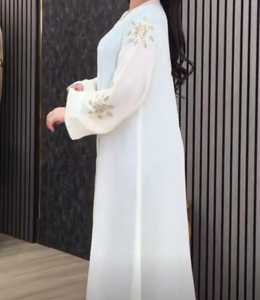 ชุดเดรสสตรีมุสลิมแบบปักด้วยมือสไตล์ดูไบชุดเดรสทำงานด้วยมือแบบเรียบง่ายหรูหราพรีเมียม - Product Image 3