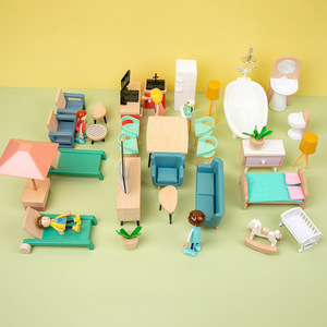 Mini 40 pz Set di mobili in plastica e decorazione per la <span class=keywords><strong>casa</strong></span> delle bambole giocattolo fai da te per piccoli accessori per il gioco finto - Product Image 5