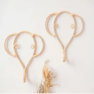 Écologique Bambou Rotin Éléphant Mur Crochets Nouveau Design Décoration Murale pour Outil Stockage Organisation Mur Vase Fonction Suspendue - Product Image 5