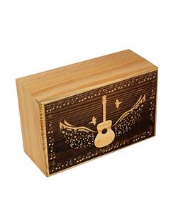 Urnes de crémation en bois de guitare d'ailes d'ange fabriquées à la main pour les cendres humaines adulte grand-de la vie funéraire (250 LB-musique en palissandre) - Product Image 3
