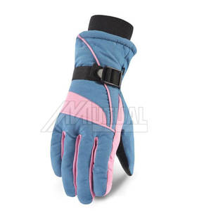 Guantes de esquí de cuero impermeables con forro calentado Equipo de deportes de invierno al aire libre Pantalla táctil Compatible para snowboard y esquí - Product Image 2