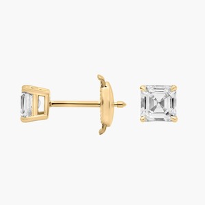 Pendientes de diamantes cultivados en laboratorio con corte Asscher geométrico de 1.00 quilates en oro macizo de 14 quilates para bodas, compromisos y fiestas. - Product Image 2
