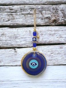 Ojo Turco DAFNI de 11 CM, Hecho a Mano, con Relieve, Magnético, de Vidrio, Decoración Tradicional para Pared - Product Image 1