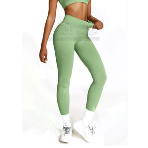 Vente en gros Ensemble de yoga pour femmes à séchage rapide Ensemble de yoga pour femmes en coton à taille haute à vendre en ligne - Product Image 4