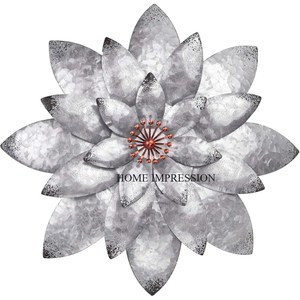 Fantastic Design Flower Shape Metal Wall Arts Silver Color <b>Shade</b> Different Size With Customized Logo Metal Wall Arts From India - Product Image 1
