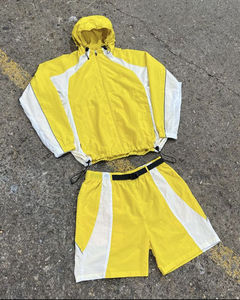 Custom <b>Lightweight</b> Nylon Tracksuit Windbreaker <b>Short</b> Sets 100% Polyester Digital Printed Manufacturers' Woolen Fabric - Product Image 1