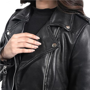 Chaqueta de Cuero para Mujer de Primera Calidad, Longitud Regular, Piel de Oveja, Acolchada, Tejida, Transpirable, Ecológica y Ligera - Product Image 2