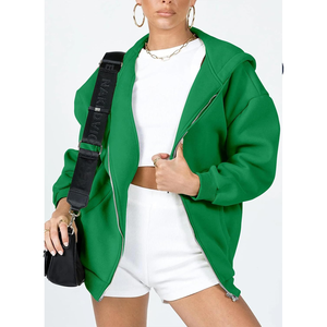 Sudaderas con capucha con estampado personalizado y hombros caídos y cremallera de gran tamaño para mujer, ropa de calle, jersey de alta calidad, sudadera para mujer - Product Image 5