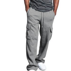 Pantalon de jogging pour homme, uni, respirant, taille haute, avec cordon de serrage, pour l'entraînement, la salle de sport, le sport, en coton et polyester, survêtement - Product Image 1