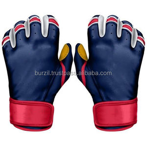 Guantes de bateo de béisbol con puño corto, agarre fuerte, de cuero, para jugadores profesionales LBBSC-0028 - Product Image 6