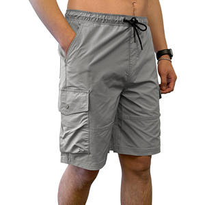 Pantalones cortos Cargo de algodón con 6 bolsillos para hombre, verano 2025, informales, lavados, cómodos, cintura elástica, cordón, pantalones cortos Cargo en blanco para deportes - Product Image 2