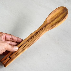 Precios de fábrica, pinzas para servidor de ensalada de pan de madera de mango para usos de cocina, fabricación en India para la venta - Product Image 4