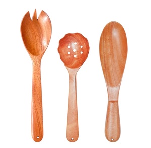 Maya-Set de serveurs en bois de manguier manche en résine bleue SERVEUR À SALADE EN BOIS SET DE 2 KETCHENWAR UNIQUE FAIT À LA MAIN - Product Image 3