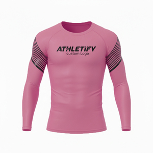 T-shirt de compression personnalisé unisexe à manches longues, haut de sport athlétique, vêtement de sport pour la salle de sport, entraînement, évacuation de l'humidité, respirant, sublimé - Product Image 1