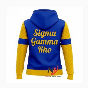 Sudadera con capucha con logotipo personalizado 60% algodón 40% poliéster 350 GSM polar chenilla bordado Royal Golden Sigma gamma Rho - Product Image 2