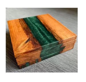 OUTIL GARDEN-THEMED RÉSINE ÉPOXY ET SOUS-VERRES EN BOIS Ensemble Élégant Tasse Modèle Drink Coaster Bon - Product Image 2