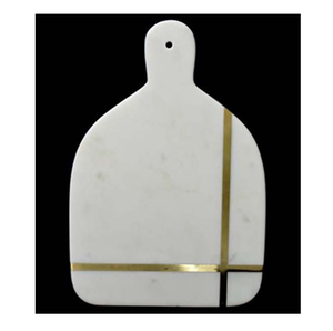 Planche à découper en marbre de conception classique conception de ligne en laiton pour la planche à découper d'utilisation de restaurant d'ustensiles de cuisine à la maison - Product Image 1