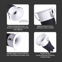 Spot LED Minimaliste Sans Cadre Haut de Gamme Facile à Installer Anti-éblouissement Profond Petite Taille Protection des Yeux Pour Bijouterie