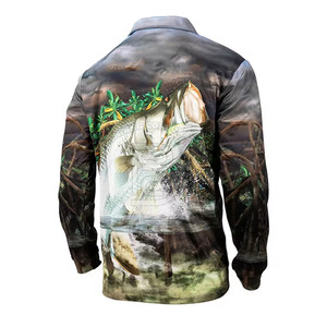 Camisa de Pesca de Manga Larga de Spandex/Poliéster, Ligera, Transpirable, Ropa de Trabajo para Exteriores - Product Image 3