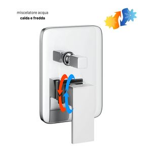 Grifos de ducha de baño montados en la pared de 2 vías serie Town, mezclador de ducha monomando integrado, desviador de empuje/tracción, caja de instalación de Color de manivela - Product Image 2