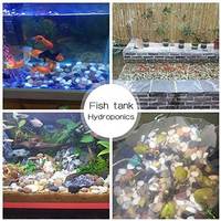 Gravier d'aquarium en galets de rivière polis modernes, couleur et logo personnalisés, vase de table pour poissons et plantes d'eau douce ABK