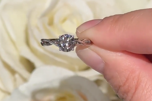 Super Honored Special Engagement Lab Diamond <b>Ring</b> 10K 14K 18K Gold Twist Design <b>Rhodium</b> Plated IGI Certified Trendy Wishing - Product Image 2