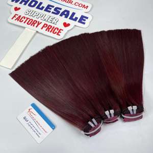 Extensión de cabello humano de trama de máquina recta de hueso vietnamita 12 pulgadas varios colores de alta calidad - Product Image 5