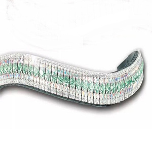 Piedras de cristales transparentes plateadas de 5 filas, banda personalizada de cuero de alta calidad para cejas de caballo en mazorca completa a precio barato, pedido al por mayor - Product Image 1