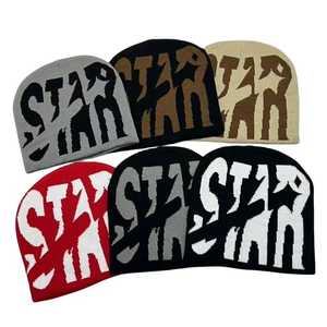 Bonnet en jacquard 100% acrylique personnalisé avec nœuds, bonnet d'hiver de haute qualité, design de lettres tendance, chaud au quotidien, unisexe - Product Image 5