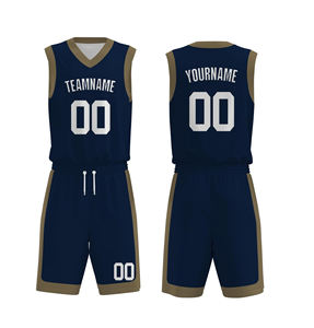 Ensembles de chemises réversibles de maillots de basket-ball en 100% polyester antibactérien respirant imprimé par transfert de chaleur personnalisé en gros - Product Image 1