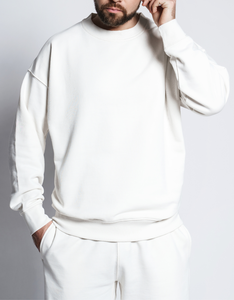 Sudadera informal de manga larga para hombre, tela de rizo de algodón 100%, temporada de invierno, patrón sólido, lavado enzimático y lavado ácido bordado - Product Image 4