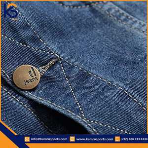 Veste en jean unisexe décontractée à col rabattu, coupe classique, couleur unie, fermeture boutonnée, idéale pour l'été, séchage rapide, 100 % coton - Product Image 5