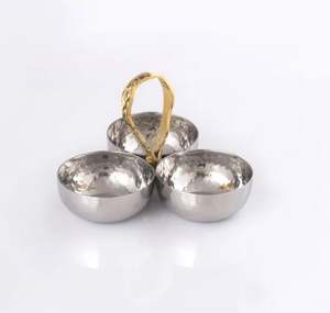ถ้วยน๊อตโลหะสีเงินสำหรับตกแต่งทำด้วยมือสุดหรูมาใหม่ชุดเครื่องปรุงอาหารสแตนเลสขัดเงาสำหรับงานเลี้ยง - Product Image 6