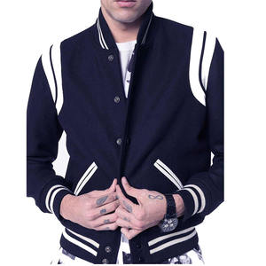 Chaqueta Retro Varsity para hombre, tejido de tacto suave, cuello levantado, cremallera completa, elegante y cómoda para el uso diario en clima fresco - Product Image 4