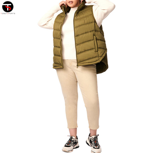 Chaleco de algodón a prueba de viento de alta calidad para mujer, chaleco acolchado transpirable con logotipo personalizado de diseño elegante a la venta - Product Image 3