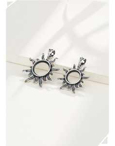 Pendentif soleil en argent sterling 925 massif de 8 mm avec sertissage vierge, plaqué or 14 carats, écologique, sans plomb ni nickel, pour l'encastrement de pierres précieuses - Product Image 5