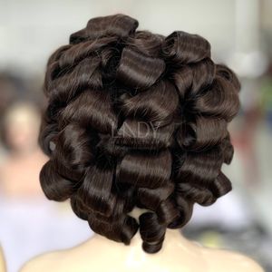 Super Double Drawn High Quality <b>Brown</b> Bouncy <b>Wig</b> Front Closure <b>Wig</b> Light <b>Brown</b> 100% Vietnamese Human Hair High Quality 2025 - Product Image 4