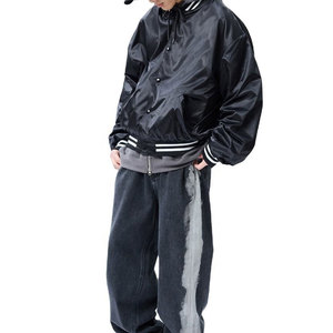 Nouveau Style Satin Vestes Homme Casual Solide Couleur Poche Mince Veste Pour Homme Style Haute Qualité Homme Vêtements Satin Veste - Product Image 4