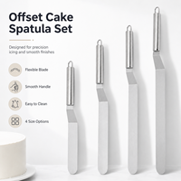 Ensemble de spatules à gâteau en acier inoxydable 6, 8, 10, 12 pouces, spatule à glaçage décalée, couteau à crème pour la pâtisserie professionnelle, vente en gros