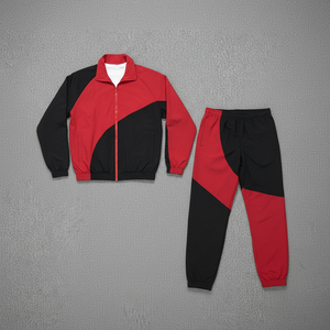 Ensemble de jogging en nylon et polyester Ensemble 2 pièces Veste et pantalon de survêtement en nylon zippés patchwork Survêtements en nylon personnalisés pour hommes - Product Image 6