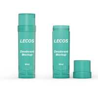 Flacon de déodorant transparent vert menthe en PP, emballage cosmétique, conteneur 90 ml, base rotative en trois parties, OEM ODM