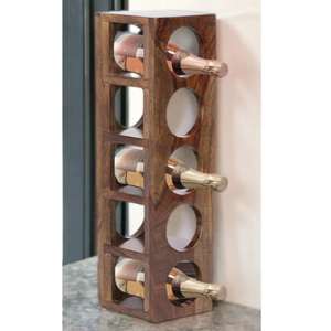 Porte-bouteilles en bois naturel solide avec plusieurs fentes et finition lisse pour bar de cuisine, maison et stockage de vin. - Product Image 2