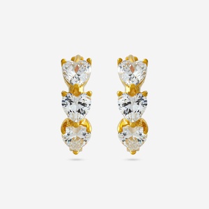 92.5 <b>Silver</b> <b>Stud</b> <b>Earrings</b> Heart-Shaped 188394 for Gift - Product Image 1