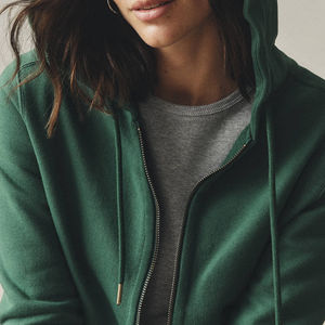 Sweat-shirt à capuche thermique à fermeture éclair intégrale pour femme Automne/Hiver Anti-boulochage Respirant Tie Dye Logo avant 100% coton - Product Image 4