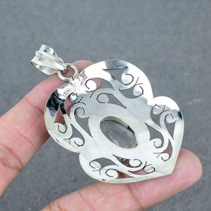 Joyería de plata hecha a mano para mujer al mejor precio, colgantes finos de latón de cristal semiprecioso, colgante elegante hecho a mano - Product Image 4