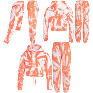 Ensemble de survêtement tie-dye tendance 2025, sweat-shirt court et pantalon de survêtement pour filles, séchage rapide, respirant - Product Image 1