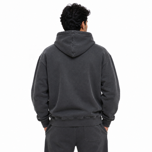 Sweat-shirts unisexes délavés à l'acide avec impression de logo personnalisé, coupe oversize à épaules tombantes, survêtements d'hiver pour hommes, grandes tailles, vente en gros USA - Product Image 3