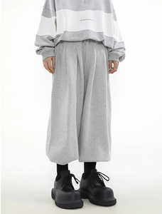 Pantalon de survêtement baggy en tissu éponge de coton pour hommes 100% personnalisé grande taille pantalon de survêtement décontracté jambe droite jambe large - Product Image 5