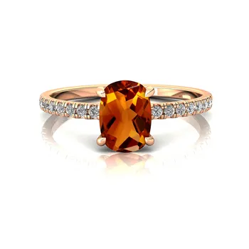 Design antico naturale gemma citrino e autentico diamante 0.16 carati 18k oro puro anelli solitario fatti a mano a prezzi all'ingrosso
